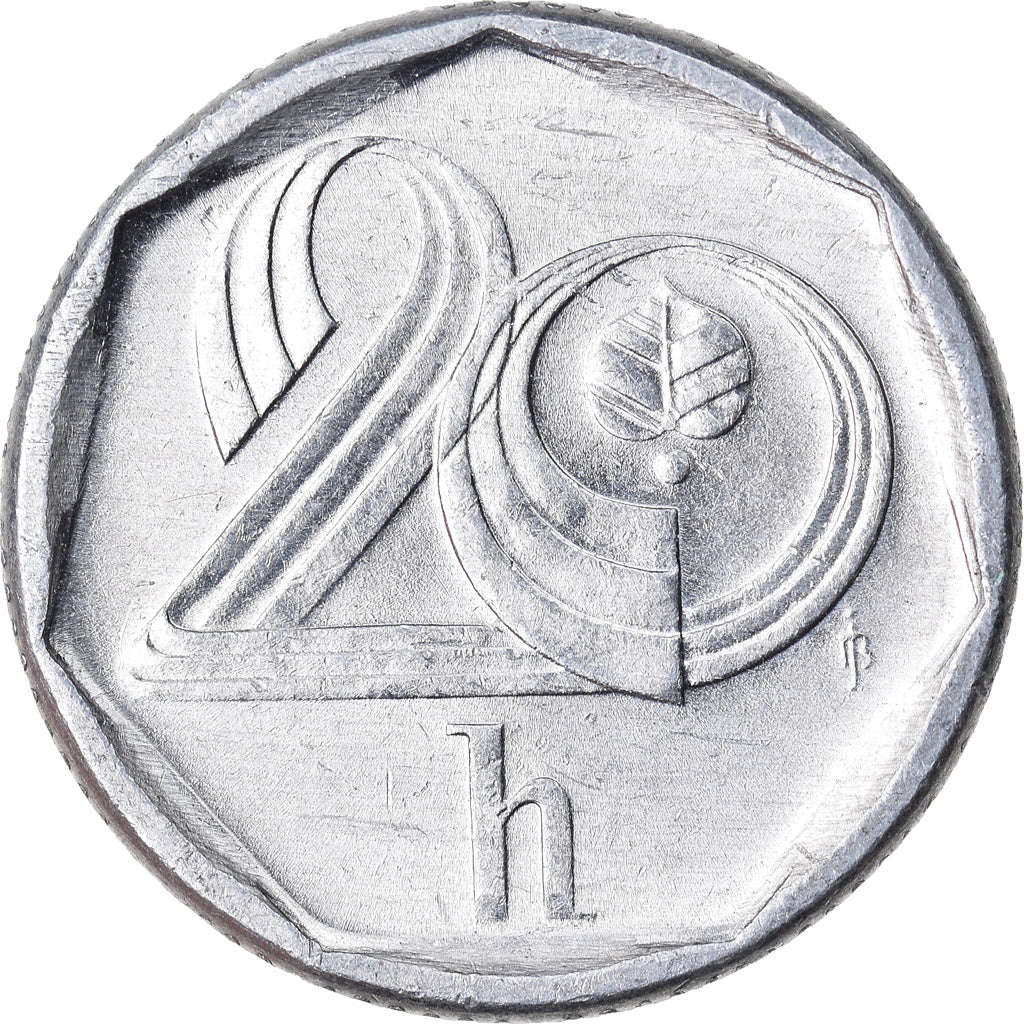 Coin, Czech Republic, 20 Haleru, 1995, EF(40-45), Aluminum, KM:2.1
