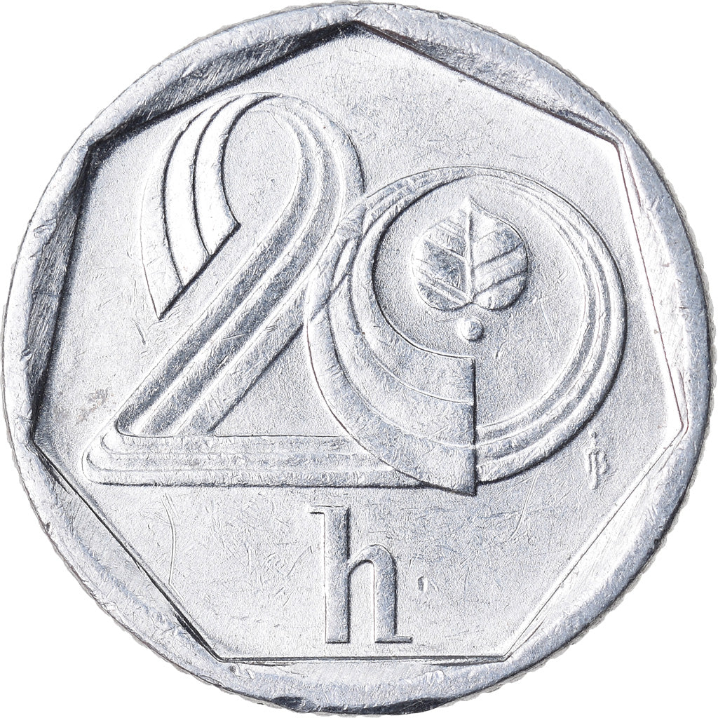 Coin, Czech Republic, 20 Haleru, 1997, EF(40-45), Aluminum, KM:2.1