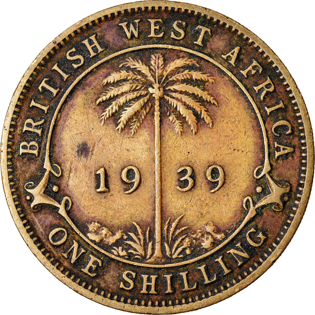 Coin, BRITISH WEST AFRICA, George VI, Shilling, 1939, EF(40-45), Nickel-brass