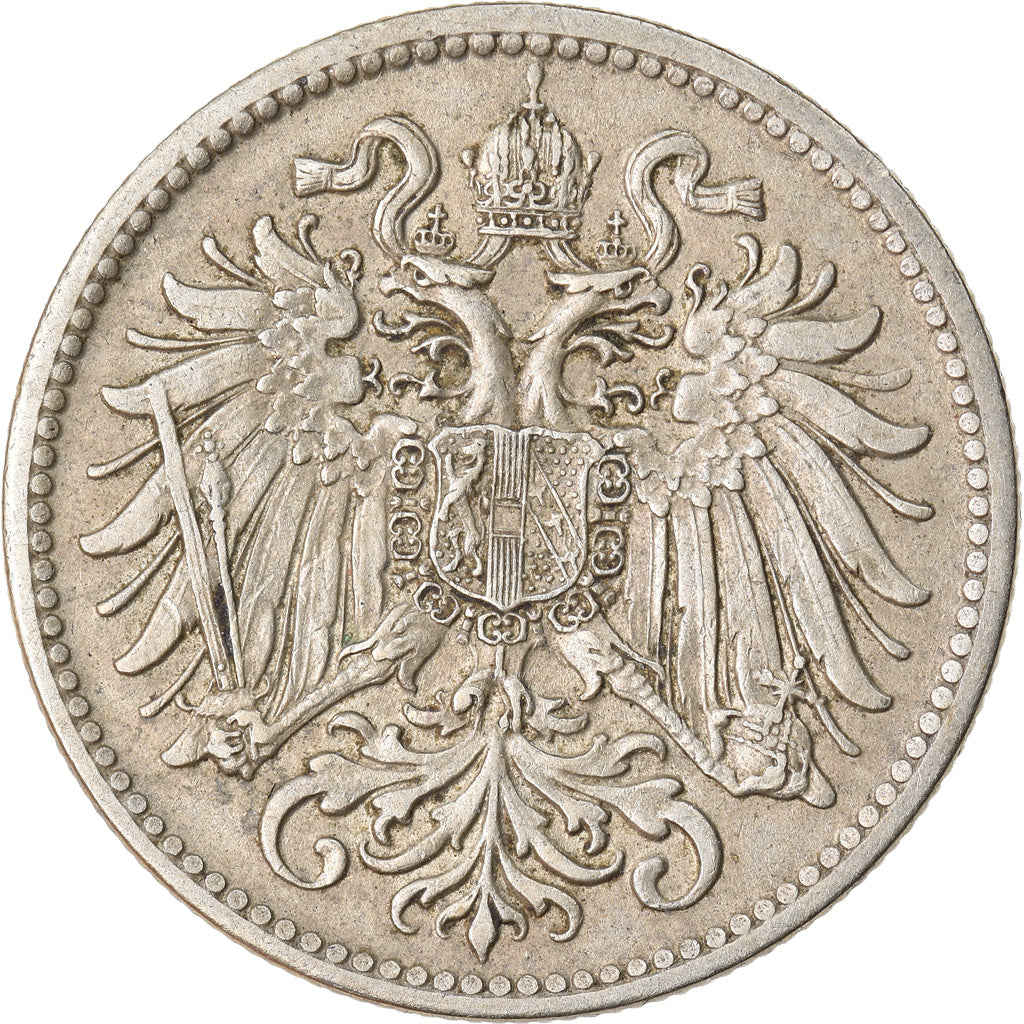 Moneda, Austria, Franz Joseph I, 10 Heller, 1915, MBC, Cobre - níquel - cinc