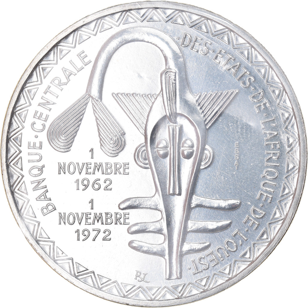 Coin, West African States, 500 Francs, 1972, Paris, ESSAI, MS(65-70), Silver
