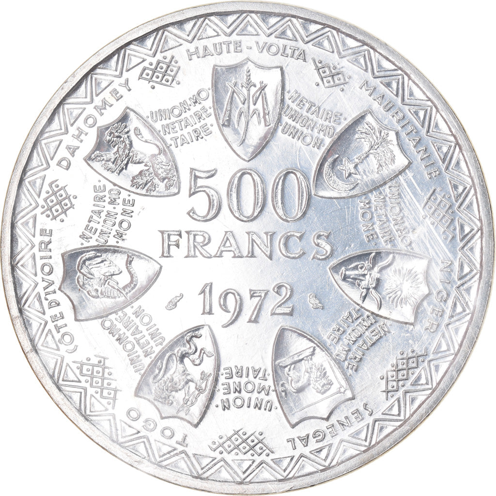 Coin, West African States, 500 Francs, 1972, Paris, ESSAI, MS(65-70), Silver
