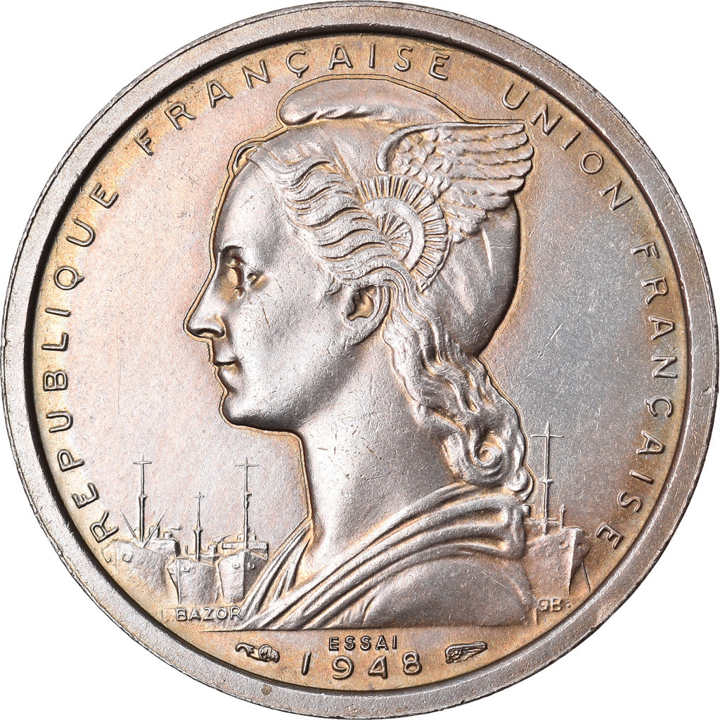 Munten, Franse kust van Somalië, 2 Francs, 1948, Paris, ESSAI, PR