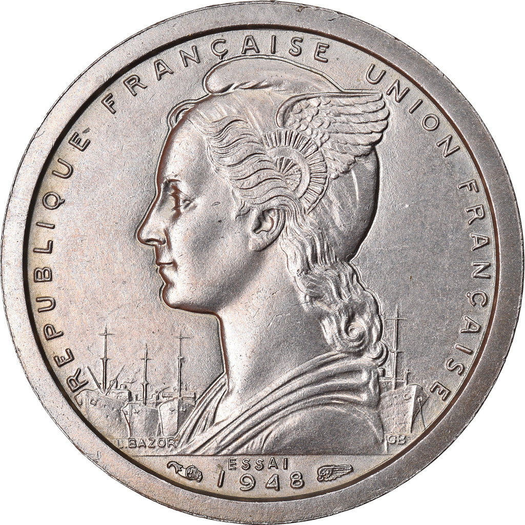 Coin, French Somaliland, Franc, 1948, Paris, ESSAI, MS(63), Copper-nickel