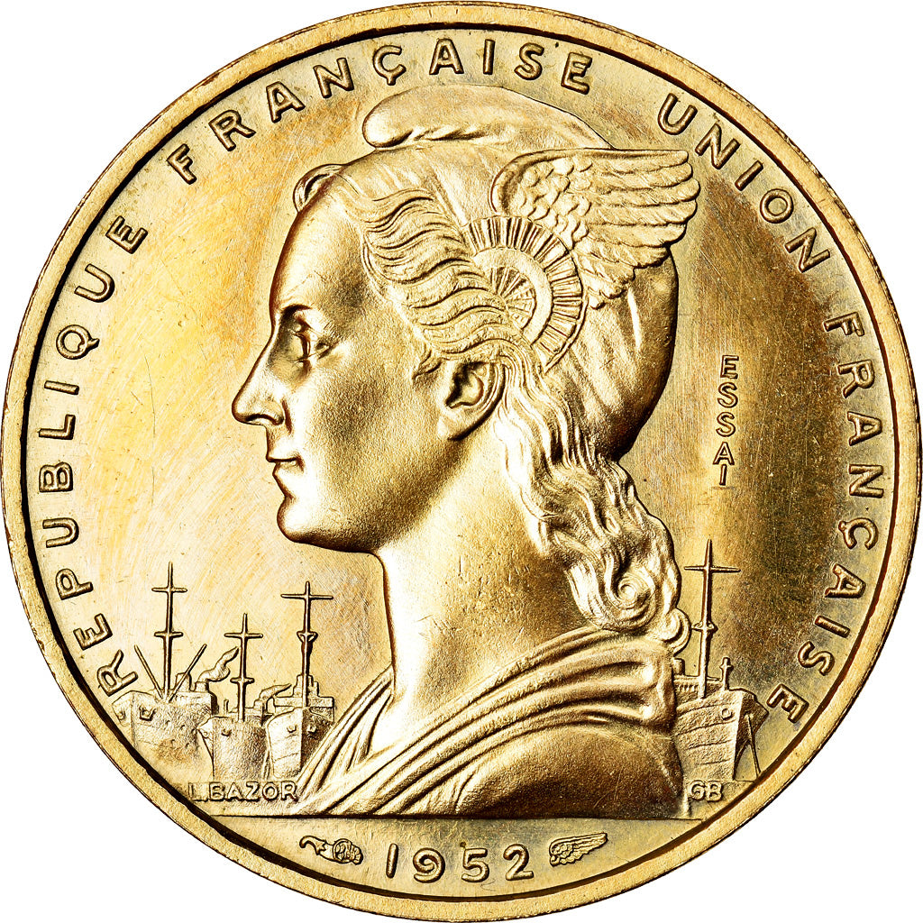 Coin, French Somaliland, 20 Francs, 1952, Paris, ESSAI, AU(55-58)