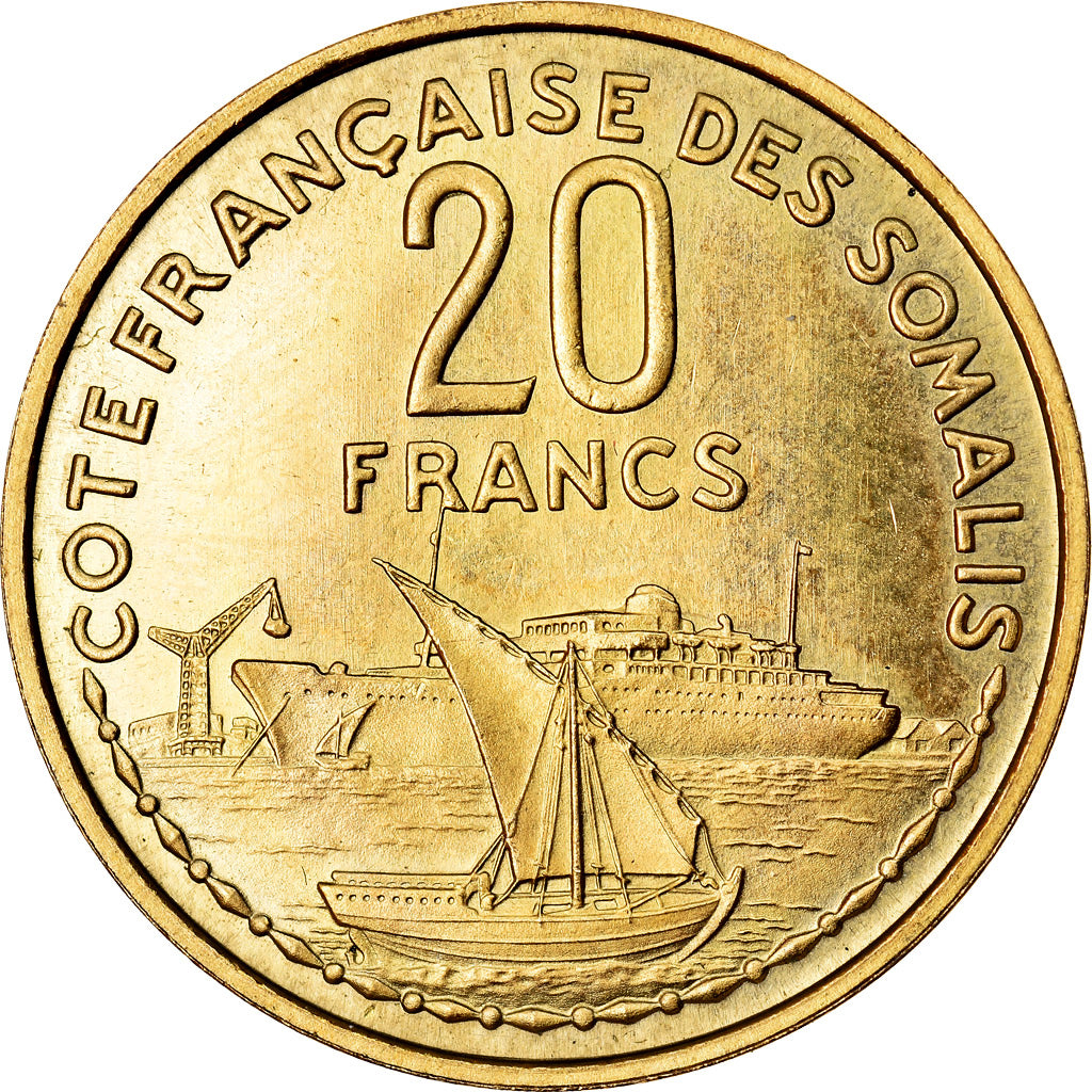 Coin, French Somaliland, 20 Francs, 1952, Paris, ESSAI, AU(55-58)