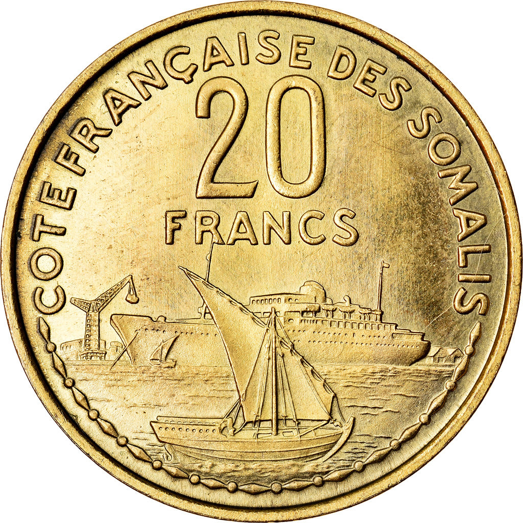 Coin, French Somaliland, 20 Francs, 1952, Paris, ESSAI, MS(60-62)