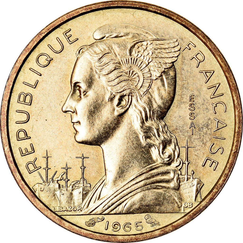 Moeda, Somalilândia Francesa, 10 Francs, 1965, Paris, ENSAIO, AU(55-58)