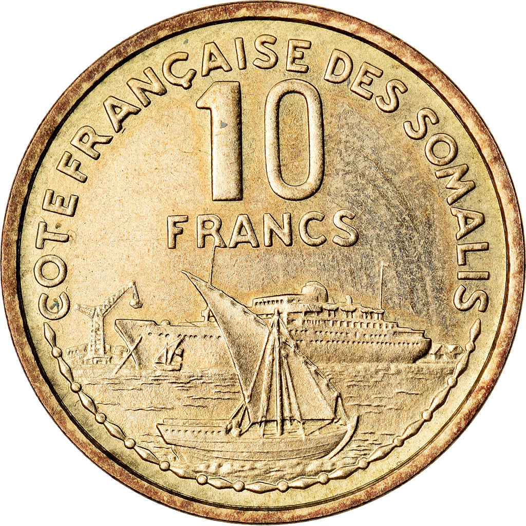 Moeda, Somalilândia Francesa, 10 Francs, 1965, Paris, ENSAIO, AU(55-58)