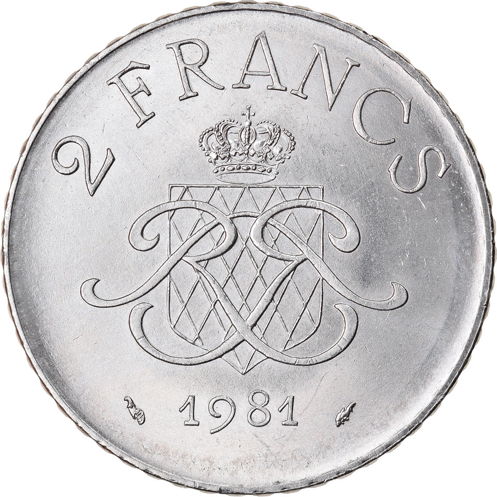 Münze, Monaco, Rainier III, 2 Francs, 1981, VZ, Nickel, KM:157, Gadoury:MC151