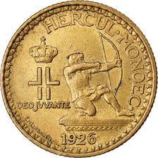 Coin, Monaco, Louis II, 2 Francs, 1926, Poissy, AU(55-58), Aluminum-Bronze