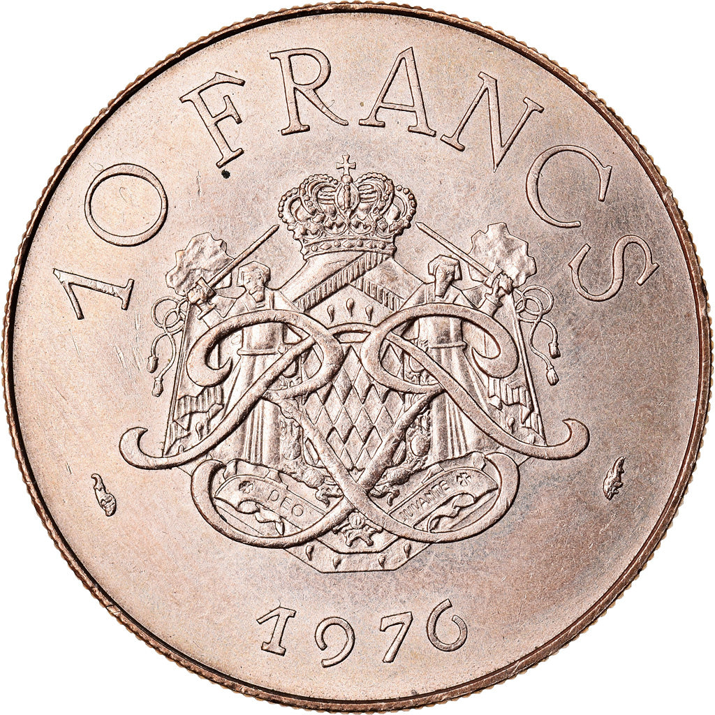 Monnaie, Monaco, Rainier III, 10 Francs, 1976, SUP, Copper-Nickel-Aluminum