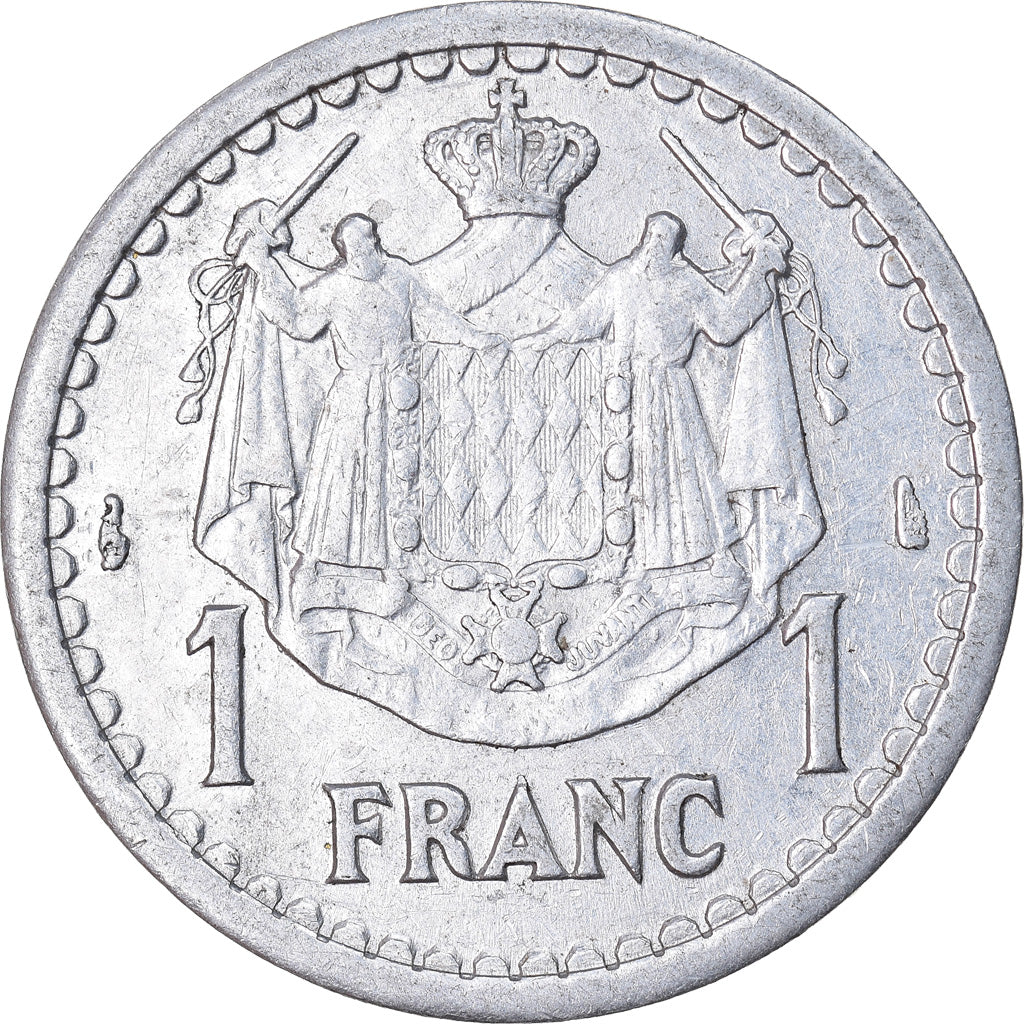 Munten, Monaco, Franc, Undated (1943), Poissy, ZF, Aluminium, Gadoury:MC131
