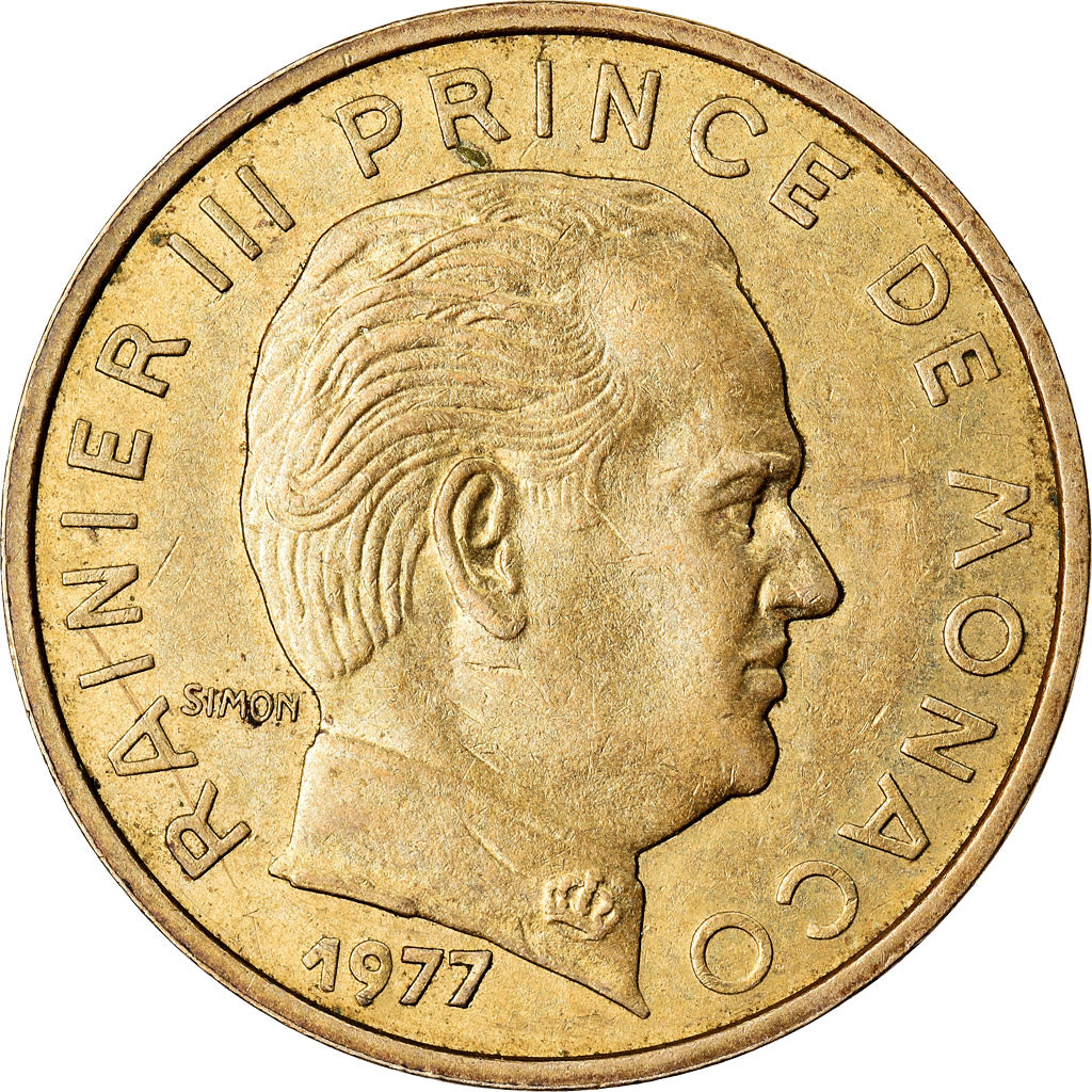 Monnaie, Monaco, Rainier III, 10 Centimes, 1977, TTB, Aluminum-Bronze