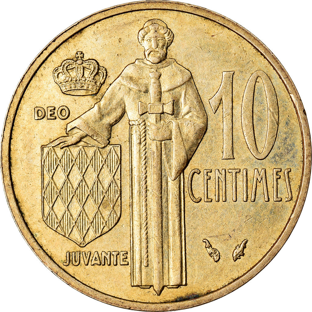 Monnaie, Monaco, Rainier III, 10 Centimes, 1977, TTB, Aluminum-Bronze