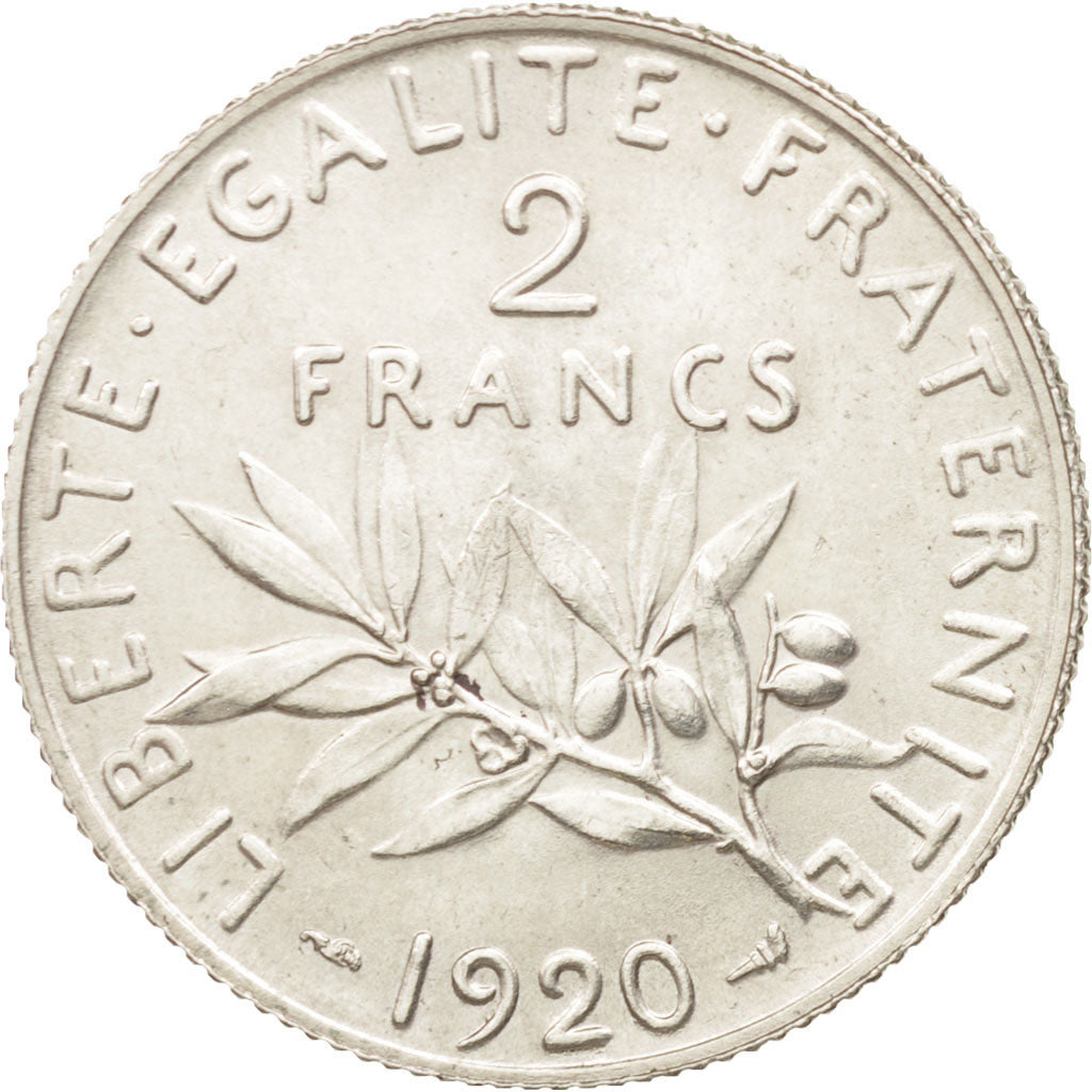Coin, France, Semeuse, 2 Francs, 1920, Paris, MS(63), Silver, KM:845.1
