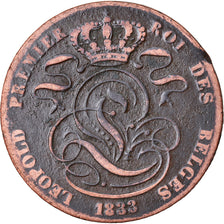 Moeda, Bélgica, Leopold I, 5 Centimes, 1833, VF(20-25), Cobre, KM:5.2