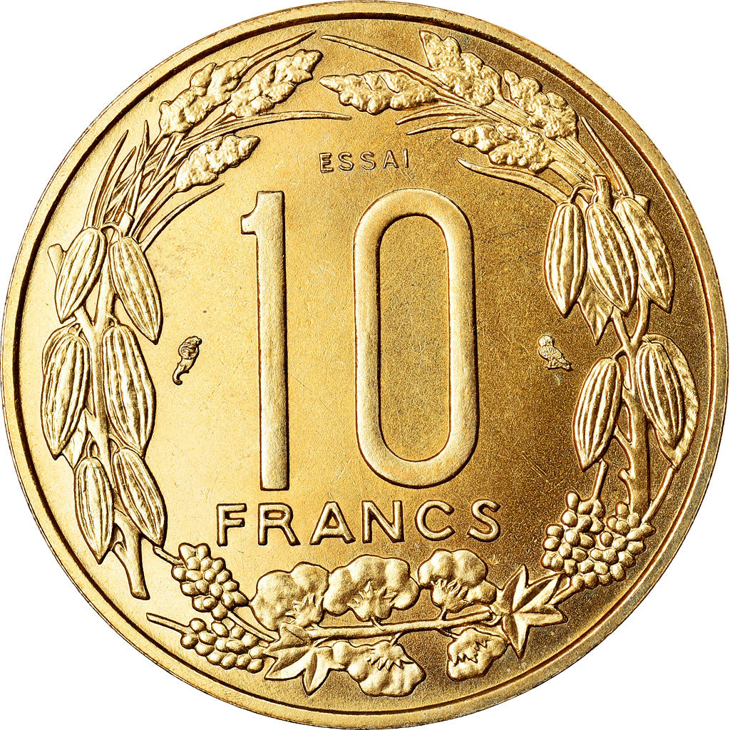 Coin, EQUATORIAL AFRICAN STATES, Cameroun, 10 Francs, 1961, Paris, ESSAI