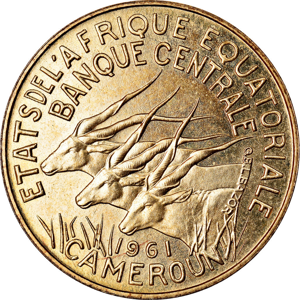 Moneta, Stati dell’Africa equatoriale, Cameroun, 5 Francs, 1961, Paris, ESSAI