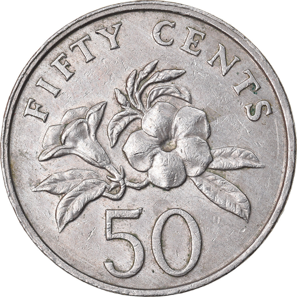 Münze, Singapur, 50 Cents, 1989, British Royal Mint, SS, Copper-nickel, KM:53.2