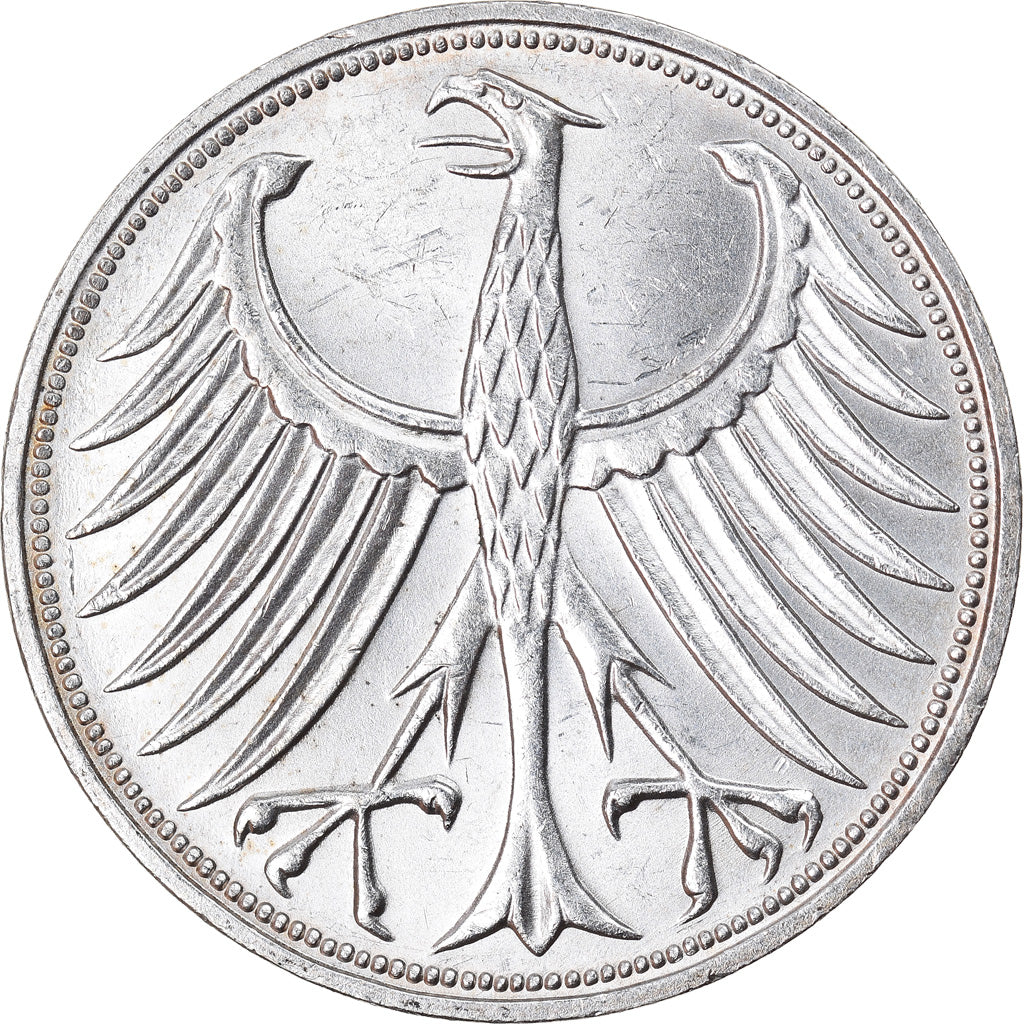Coin, GERMANY - FEDERAL REPUBLIC, 5 Mark, 1971, Stuttgart, AU(50-53), Silver