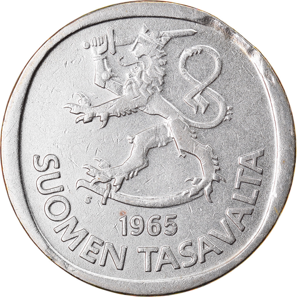 Coin, Finland, Markka, 1965, AU(50-53), Silver, KM:49