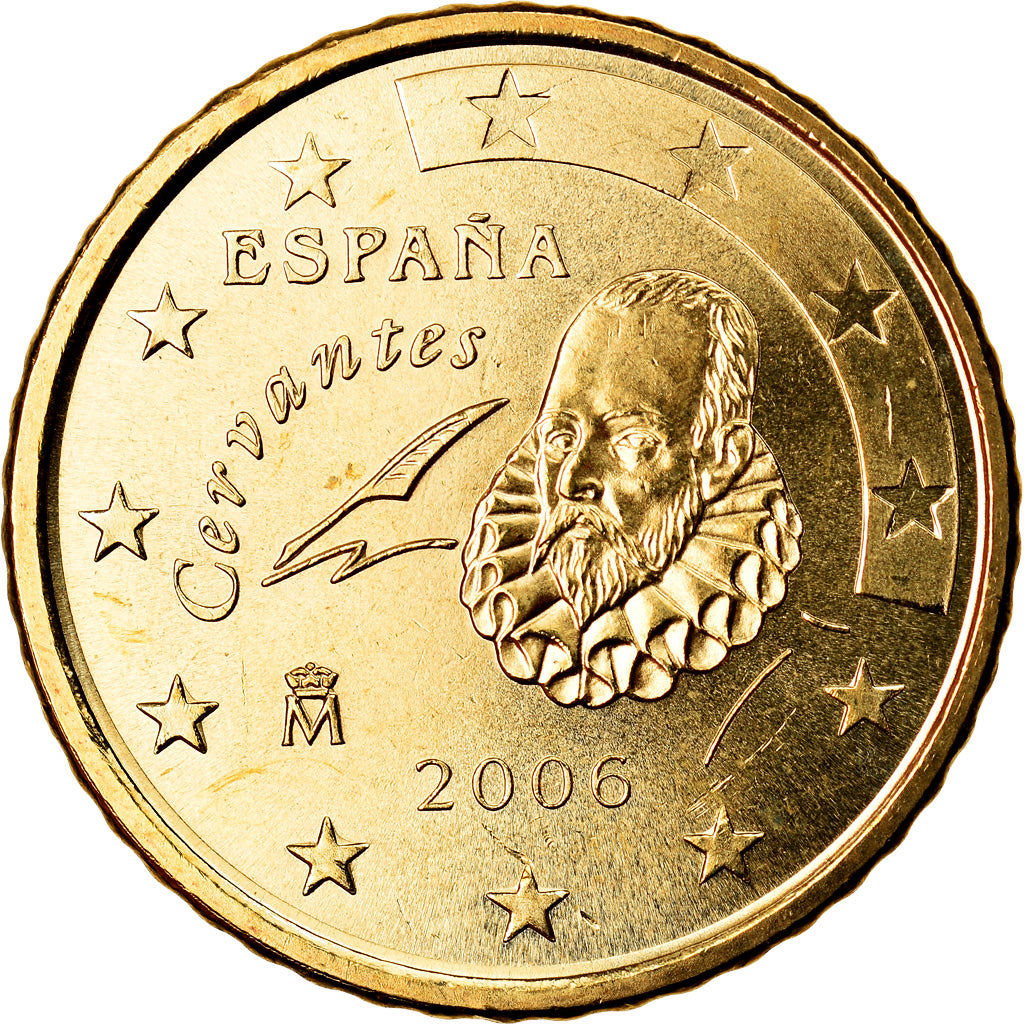 Spagna, 50 Euro Cent, 2006, BB+, Ottone, KM:1045