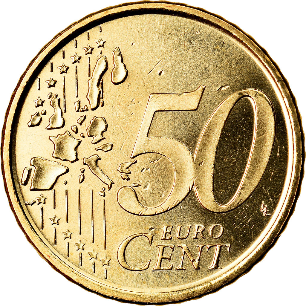Spagna, 50 Euro Cent, 2006, BB+, Ottone, KM:1045