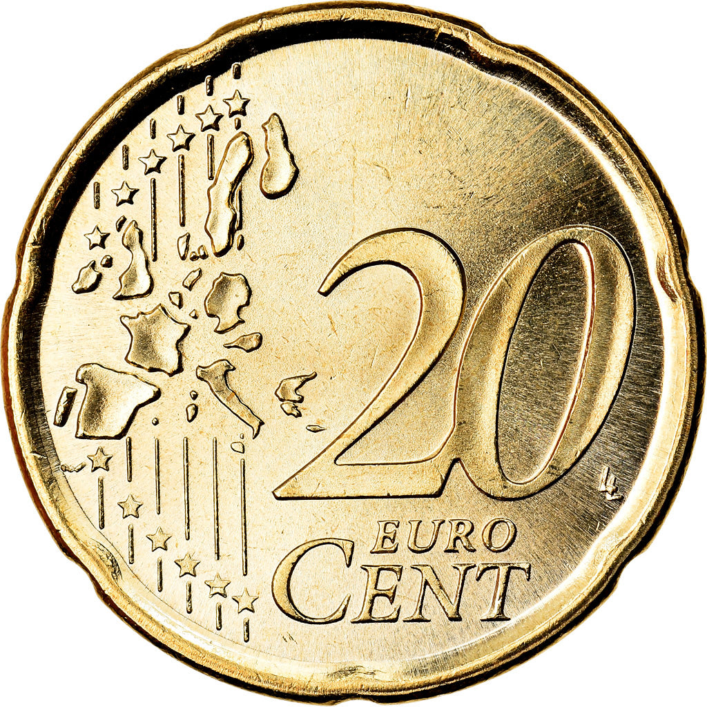 España, 20 Euro Cent, 2006, MBC+, Latón, KM:1044