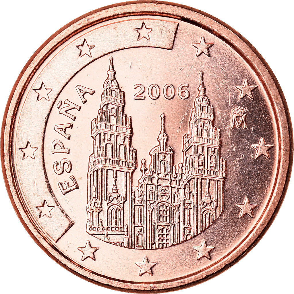 Hiszpania, Euro Cent, 2006, Madrid, AU(50-53), Miedź platerowana stalą