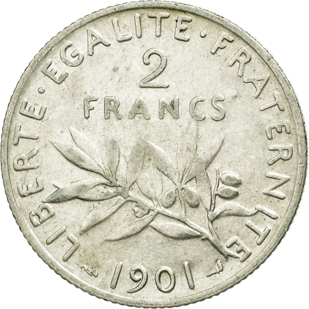 Coin, France, Semeuse, 2 Francs, 1901, Paris, VF(30-35), Silver, KM:845.1