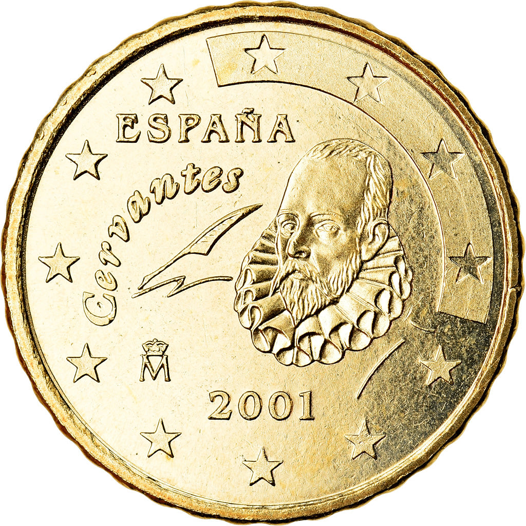 Spain, 10 Euro Cent, 2001, MS(63), Brass, KM:1043