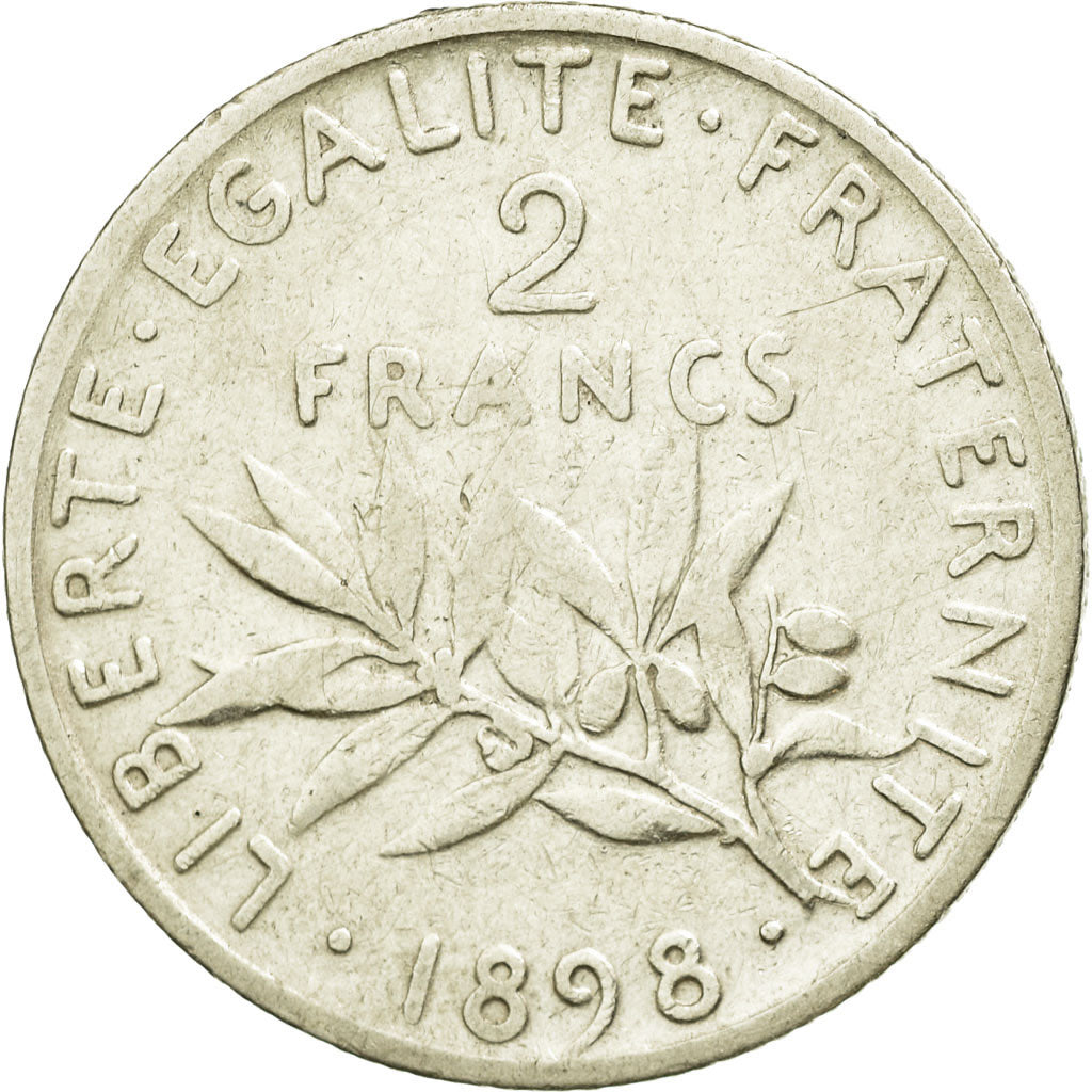Coin, France, Semeuse, 2 Francs, 1898, Paris, VF(30-35), Silver, KM:845.1