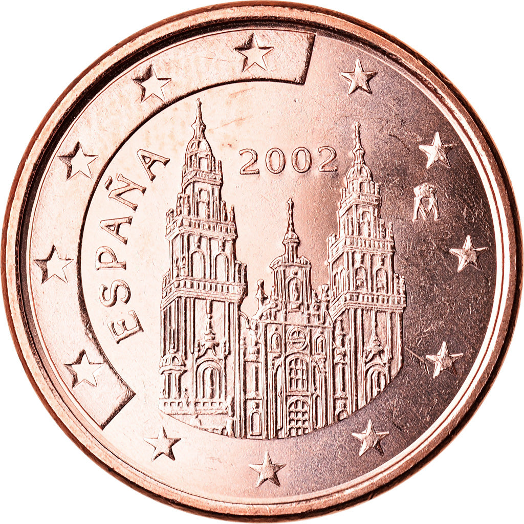 Spain, 5 Euro Cent, 2002, MS(63), Copper Plated Steel, KM:1042
