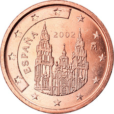 Espanha, 2 Euro Cent, 2002, MS(63), Aço Cromado a Cobre, KM:1041