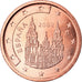 Spanje, 2 Euro Cent, 2002, UNC-, Copper Plated Steel, KM:1041