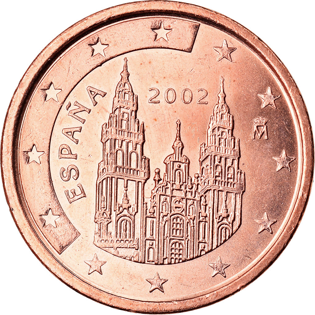 Spagna, 2 Euro Cent, 2002, SPL, Acciaio placcato rame, KM:1041