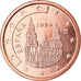 Spain, 2 Euro Cent, 1999, AU(50-53), Copper Plated Steel, KM:1041