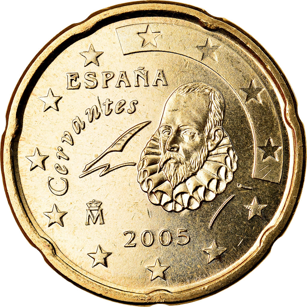 Spain, 20 Euro Cent, 2005, MS(63), Brass, KM:1044