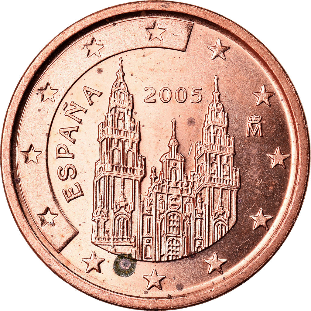 Espanha, 2 Euro Cent, 2005, AU(50-53), Aço Cromado a Cobre, KM:1041