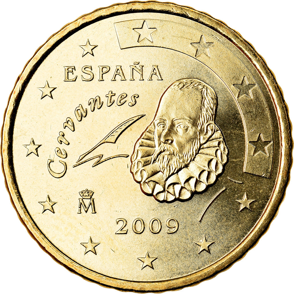 Spain, 50 Euro Cent, 2009, MS(63), Brass, KM:1072