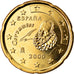 Spagna, 20 Euro Cent, 2000, SPL, Ottone, KM:1044