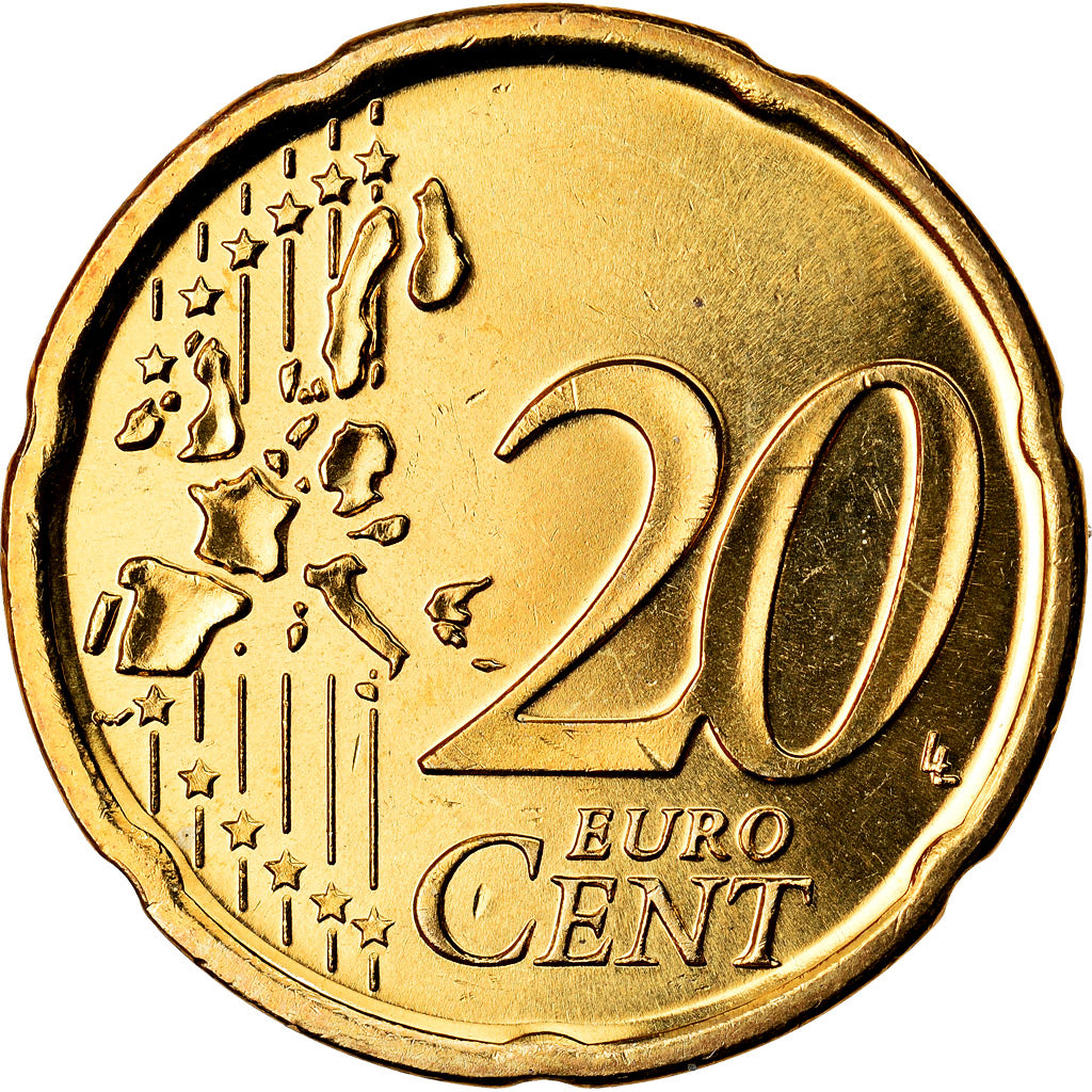 Spanien, 20 Euro Cent, 2000, UNZ, Messing, KM:1044