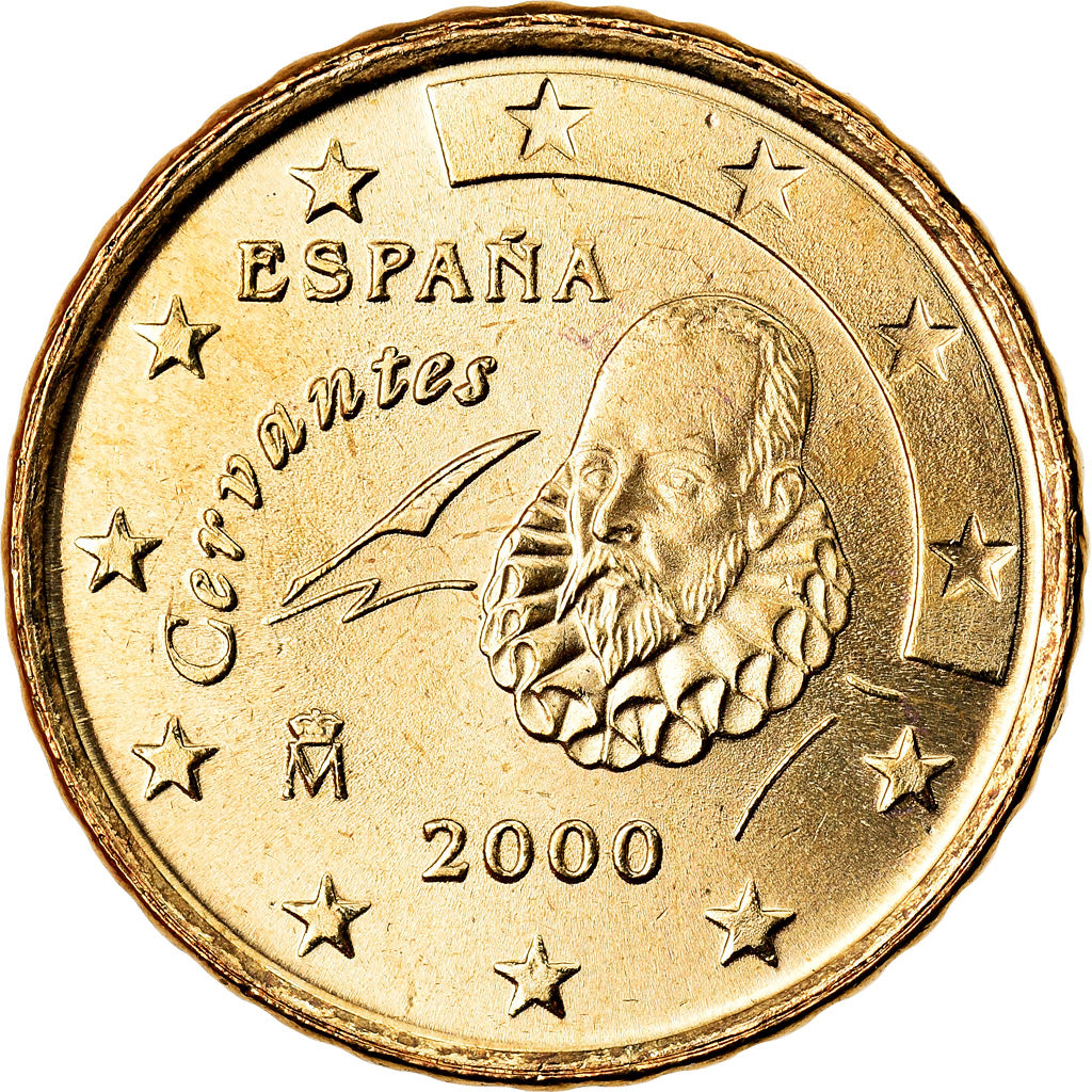 España, 10 Euro Cent, 2000, SC, Latón, KM:1043