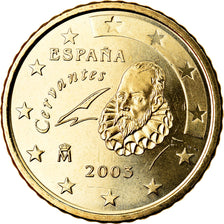 Espanha, 50 Euro Cent, 2003, MS(63), Latão, KM:1045