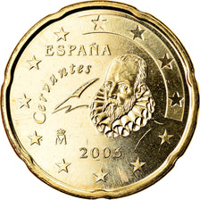 Espagne, 20 Euro Cent, 2003, SPL, Laiton, KM:1044