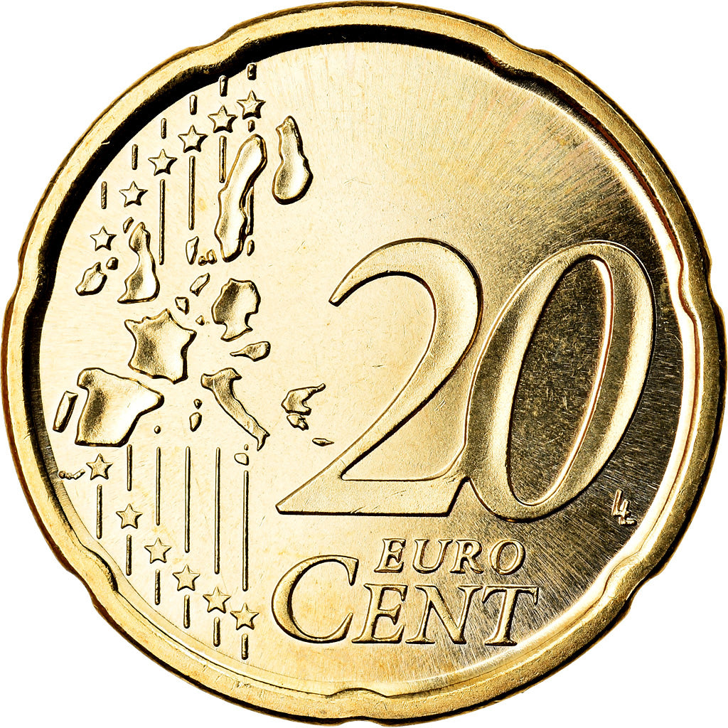 Espagne, 20 Euro Cent, 2003, SPL, Laiton, KM:1044