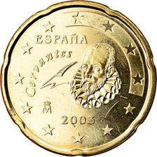 Espanha, 20 Euro Cent, 2003, MS(63), Latão, KM:1044