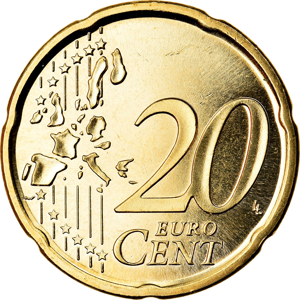 Espagne, 20 Euro Cent, 2003, SPL, Laiton, KM:1044