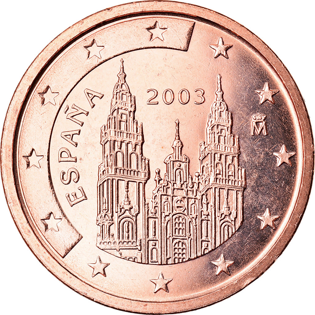 Spagna, 2 Euro Cent, 2003, SPL, Acciaio placcato rame, KM:1041